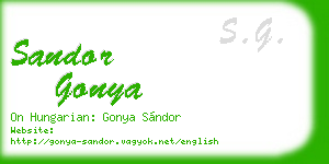 sandor gonya business card